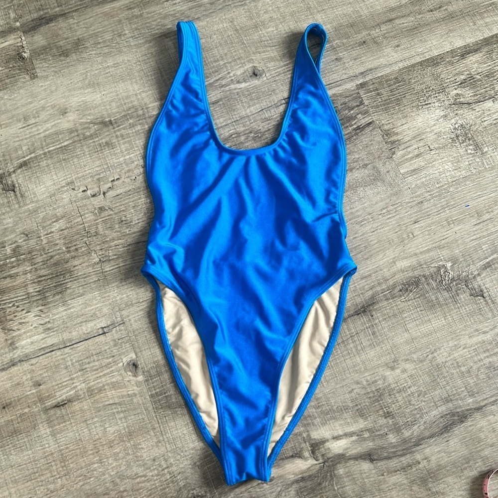 American apparel high cut leg low back one piece swim nylon Laguna